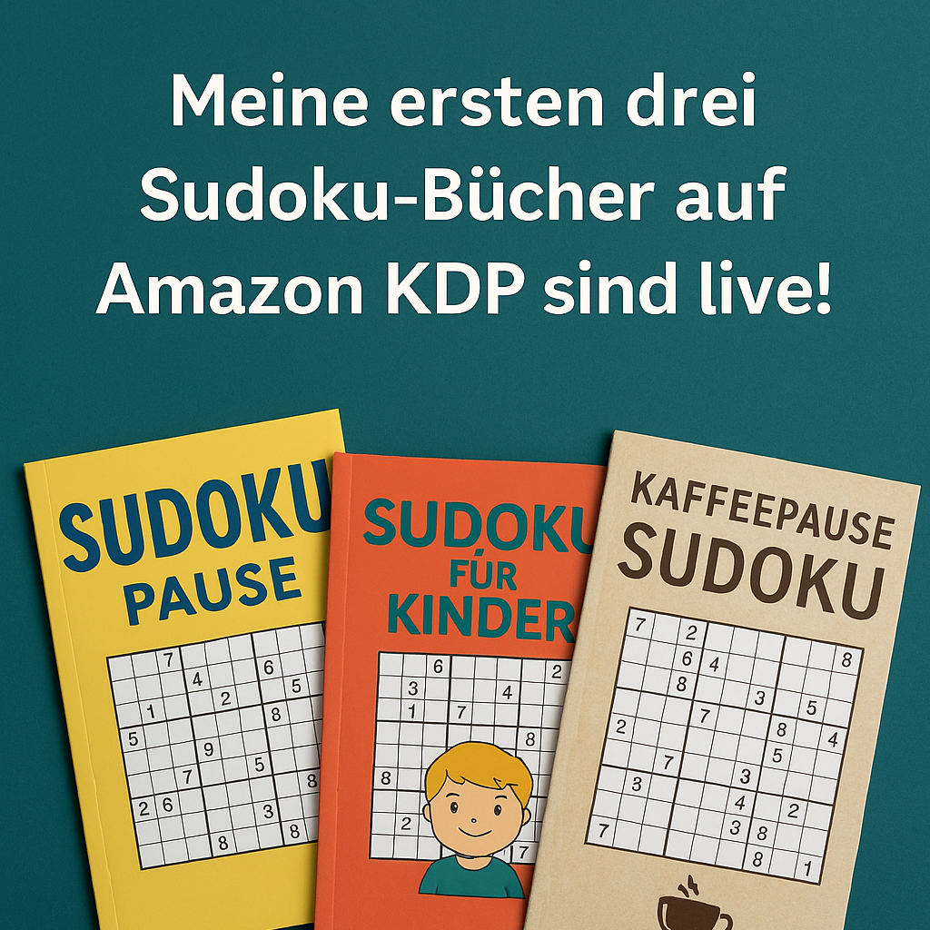 Meine ersten drei Sudoku-Bücher auf Amazon KDP sind live!